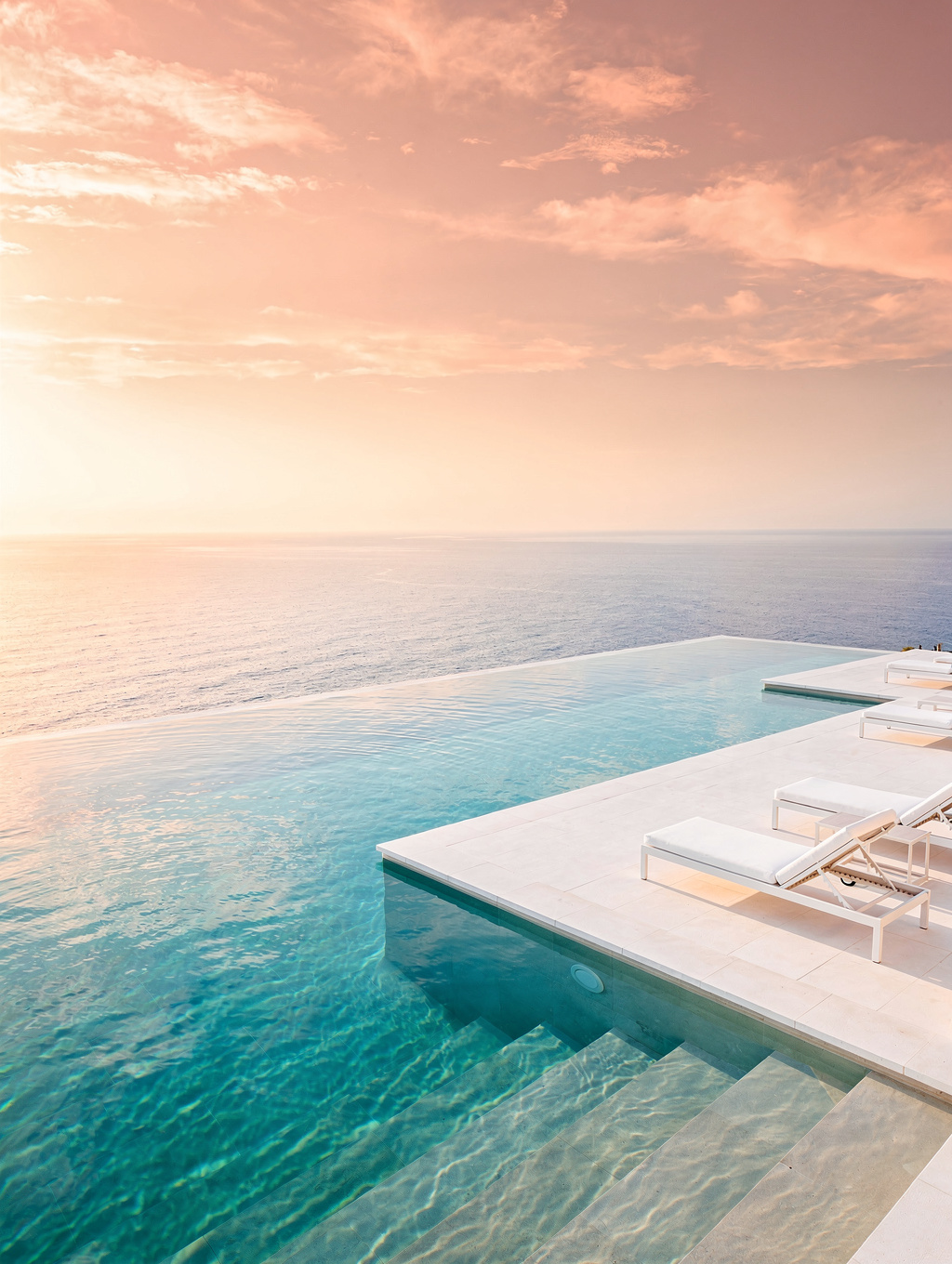 Sun-drenched pool area at the estate